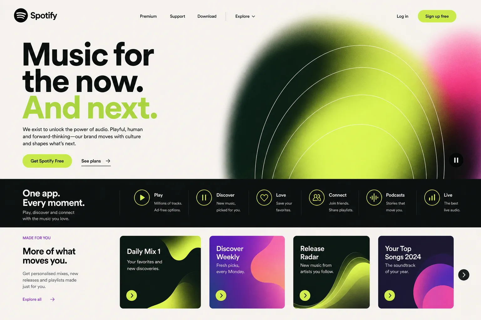 Spotify reimagined by Collins